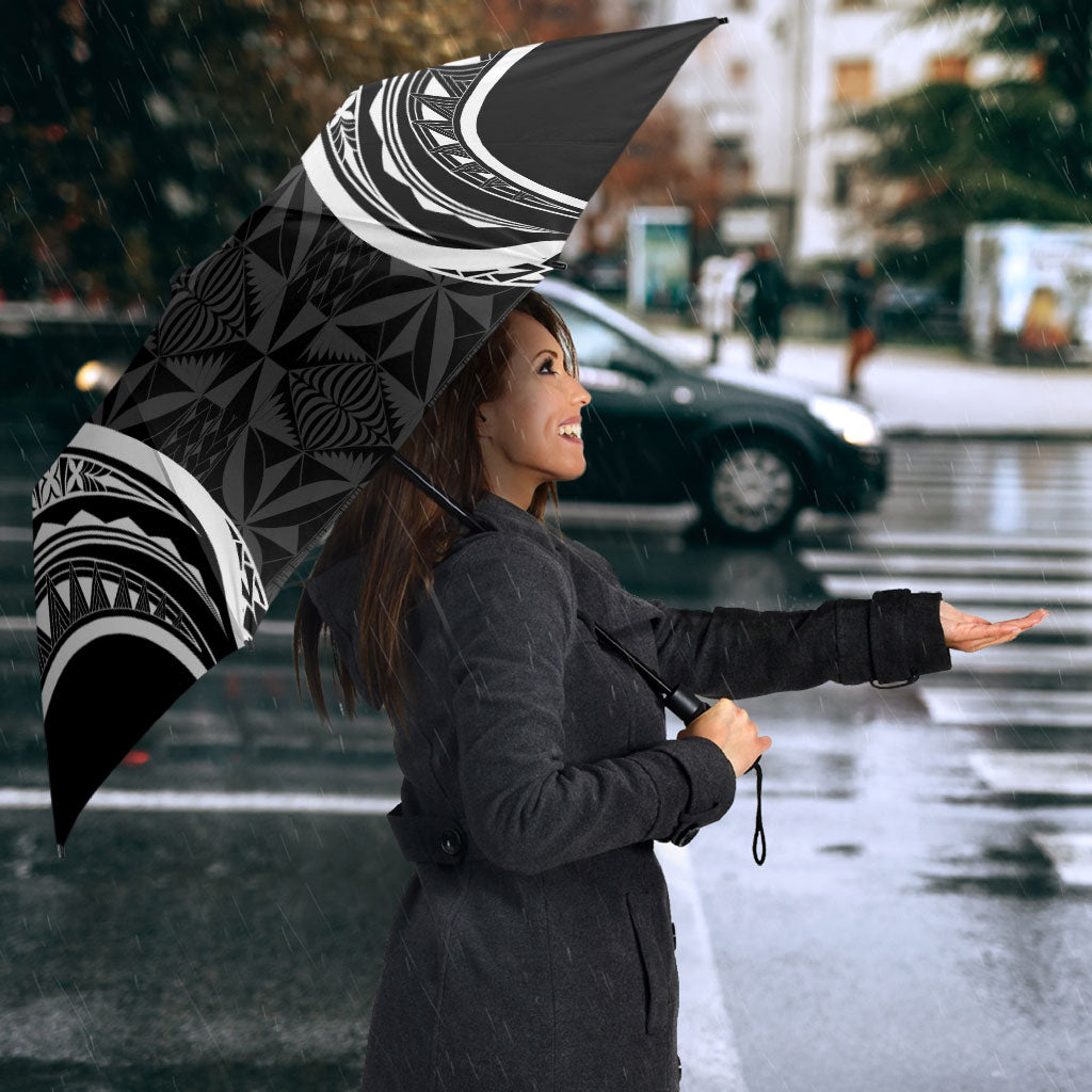 Black Tonga Ngatu Kahoa Lei Umbrella LT14 - Polynesian Pride