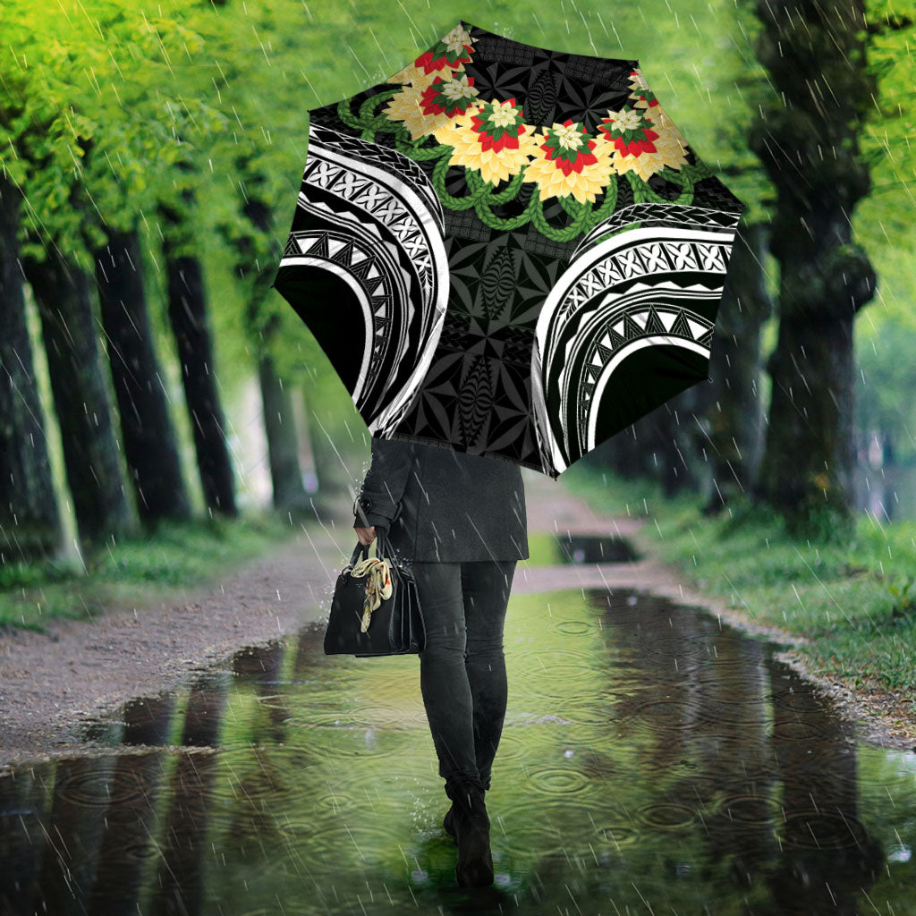 Black Tonga Ngatu Kahoa Lei Umbrella LT14 - Polynesian Pride