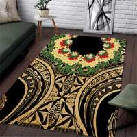 Grunge Gold Tonga Ngatu Kahoa Lei Area Rug LT14 Gold - Polynesian Pride