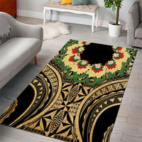 Grunge Gold Tonga Ngatu Kahoa Lei Area Rug LT14 - Polynesian Pride