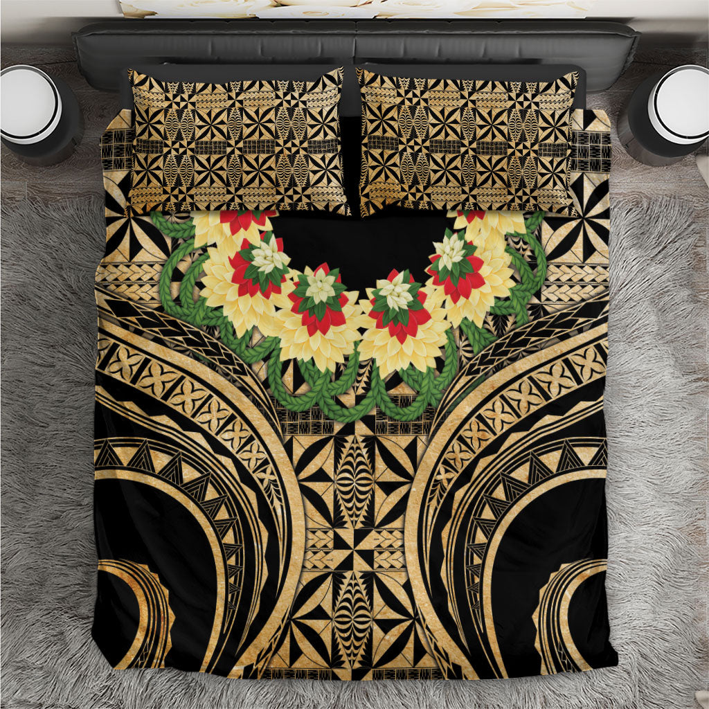 Grunge Gold Tonga Ngatu Kahoa Lei Bedding Set