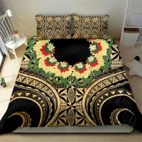Grunge Gold Tonga Ngatu Kahoa Lei Bedding Set