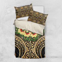 Grunge Gold Tonga Ngatu Kahoa Lei Bedding Set