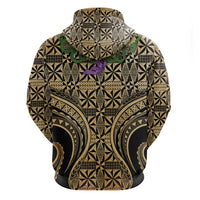 Grunge Gold Tonga Ngatu Kahoa Lei Hoodie LT14 - Polynesian Pride