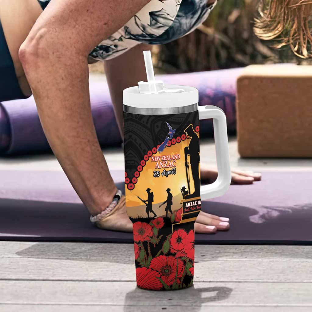 New Zealand Anzac Tumbler With Handle Maori Camouflage Mix Poppies We Will Remember Them