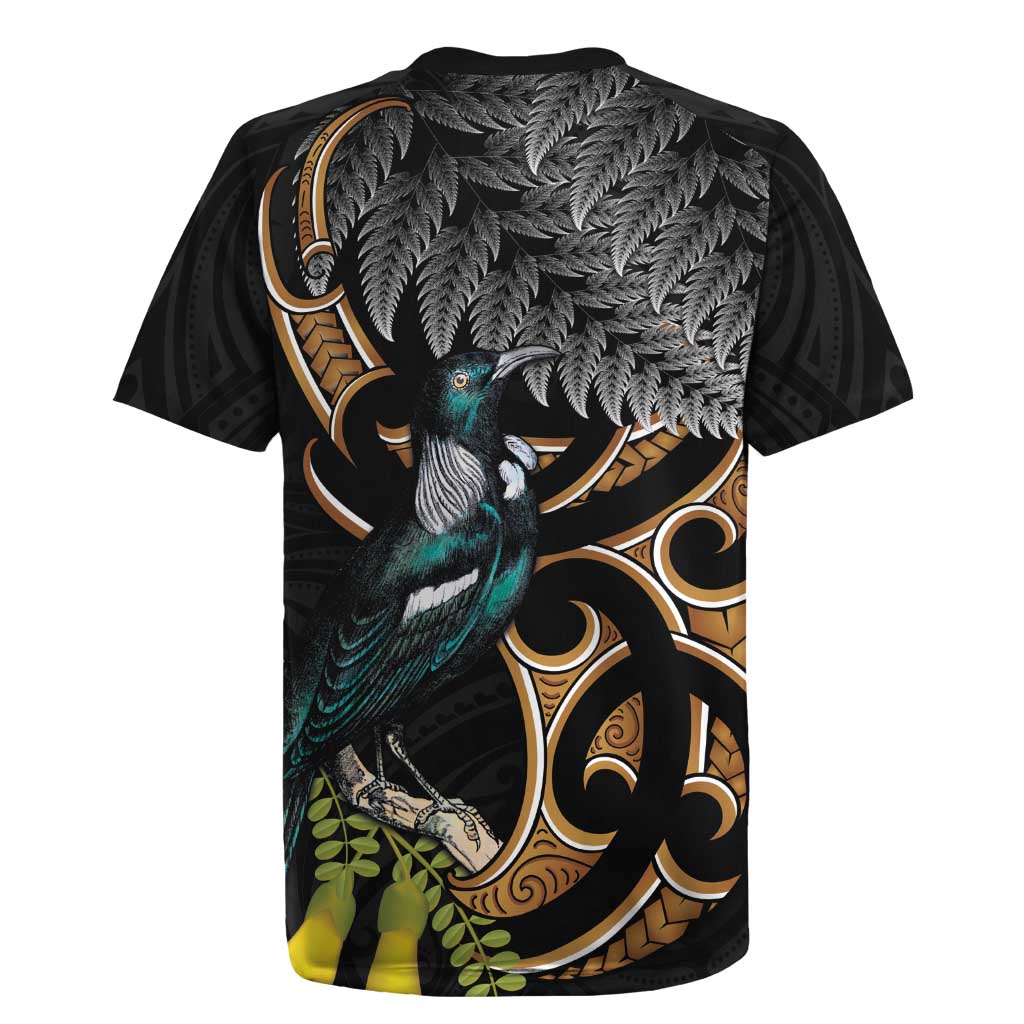 Aotearoa Kowhai Tui Bird Rugby Jersey Maori Ngaru With Silver Fern