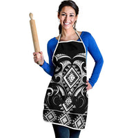 Black Ngaru Taniko With Aotearoa Maori Tattoo Apron - Polynesian Pride