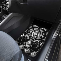 Black Ngaru Taniko With Aotearoa Maori Tattoo Car Mats