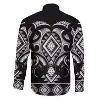 Black Ngaru Taniko With Aotearoa Maori Tattoo Family Matching Off Shoulder Short Dress and Hawaiian Shirt