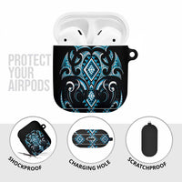 Blue Ngaru Taniko With Aotearoa Maori Tattoo AirPods Case - Polynesian Pride