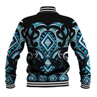 Blue Ngaru Taniko With Aotearoa Maori Tattoo Baseball Jacket