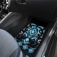 Blue Ngaru Taniko With Aotearoa Maori Tattoo Car Mats