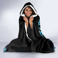 Blue Ngaru Taniko With Aotearoa Maori Tattoo Hooded Blanket LT14 - Polynesian Pride