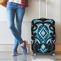Blue Ngaru Taniko With Aotearoa Maori Tattoo Luggage Cover