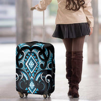 Blue Ngaru Taniko With Aotearoa Maori Tattoo Luggage Cover