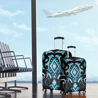 Blue Ngaru Taniko With Aotearoa Maori Tattoo Luggage Cover