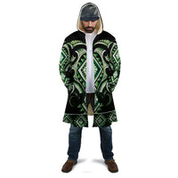 Green Ngaru Taniko With Aotearoa Maori Tattoo Cloak - Polynesian Pride