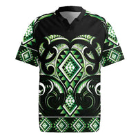 Green Ngaru Taniko With Aotearoa Maori Tattoo Rugby Jersey