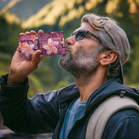 Pink Hawaii Plumeria With Tropical Flowers Motifs 4 in 1 Can Cooler Tumbler