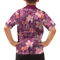 Pink Hawaii Plumeria With Tropical Flowers Motifs Hawaiian Shirt