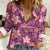 Pink Hawaii Plumeria With Tropical Flowers Motifs Women Casual Shirt