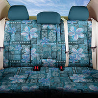 Cyan Hawaii Plumeria With Tropical Flowers Motifs Back Car Seat Cover
