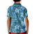 Cyan Hawaii Plumeria With Tropical Flowers Motifs Kid Polo Shirt