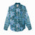 Cyan Hawaii Plumeria With Tropical Flowers Motifs Women Casual Shirt