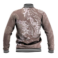 Polynesia Hammerhead Shark Tattoo With Plumeria Lei Baseball Jacket