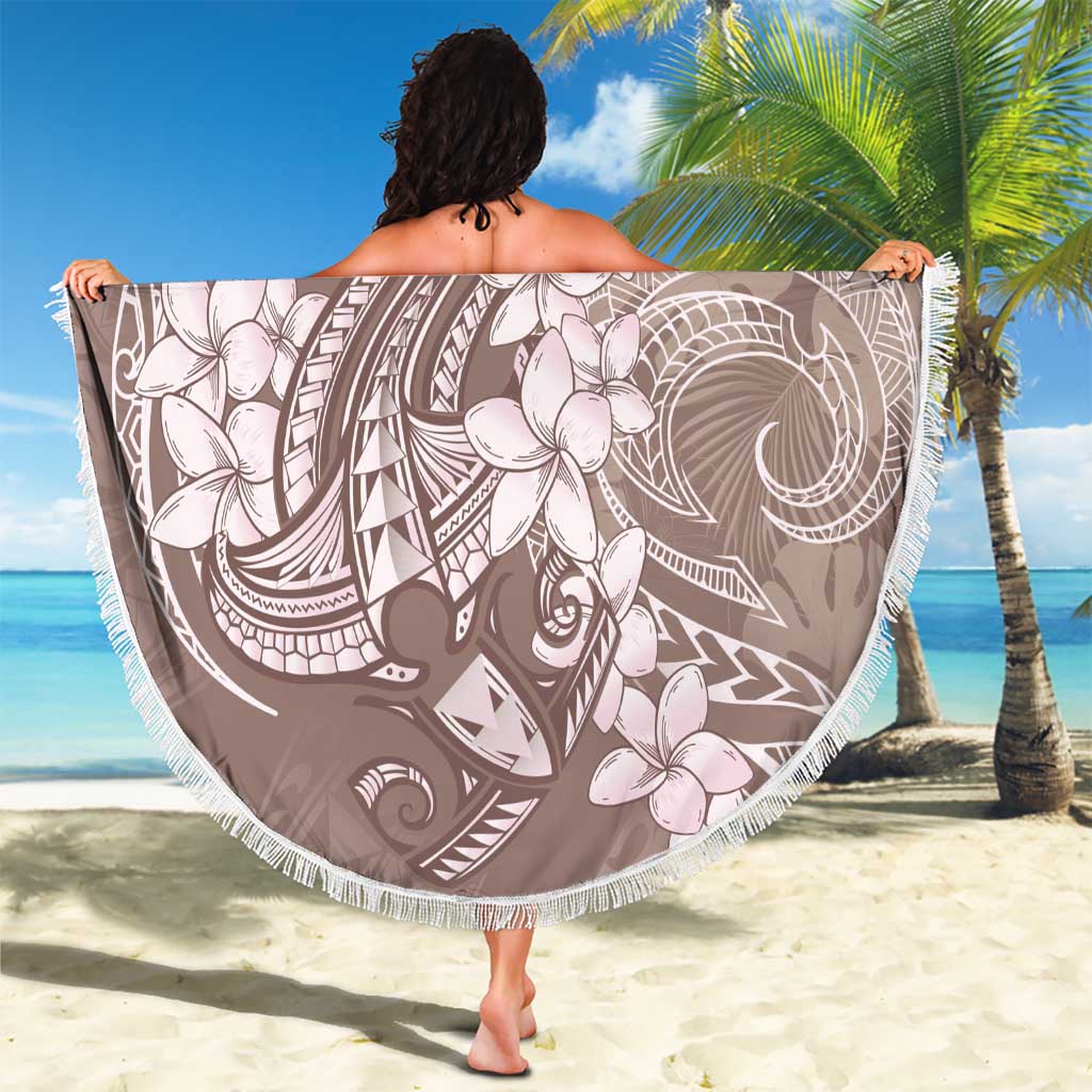 Polynesia Hammerhead Shark Tattoo With Plumeria Lei Beach Blanket