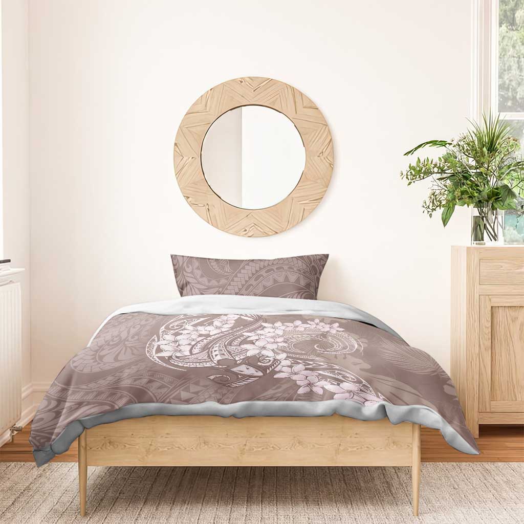 Polynesia Hammerhead Shark Tattoo With Plumeria Lei Bedding Set