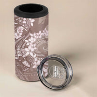 Polynesia Hammerhead Shark Tattoo With Plumeria Lei 4 in 1 Can Cooler Tumbler