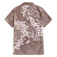 Polynesia Hammerhead Shark Tattoo With Plumeria Lei Family Matching Summer Maxi Dress and Hawaiian Shirt