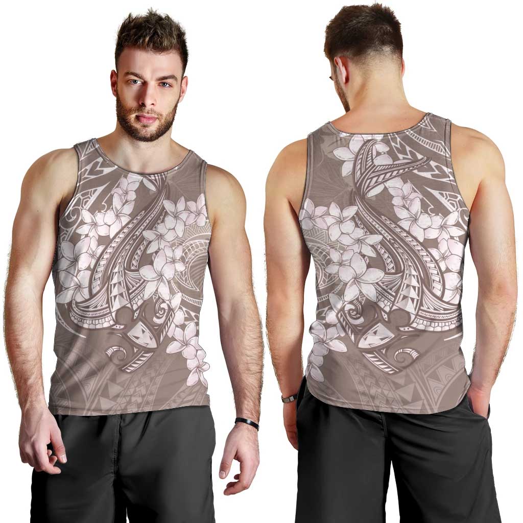 Polynesia Hammerhead Shark Tattoo With Plumeria Lei Men Tank Top