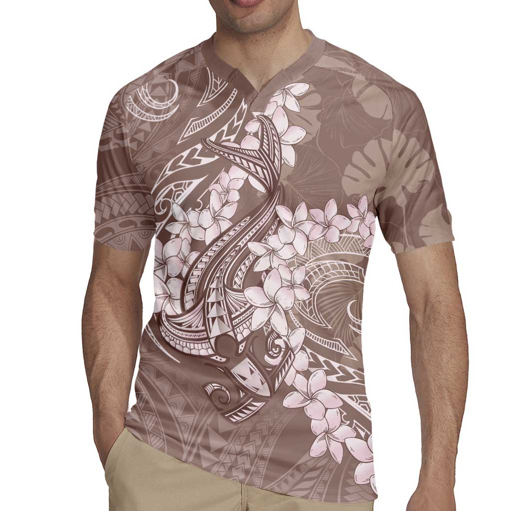 Polynesia Hammerhead Shark Tattoo With Plumeria Lei Rugby Jersey