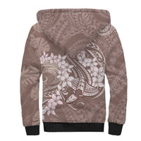 Polynesia Hammerhead Shark Tattoo With Plumeria Lei Sherpa Hoodie