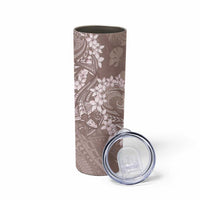 Polynesia Hammerhead Shark Tattoo With Plumeria Lei Skinny Tumbler