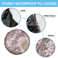 Polynesia Hammerhead Shark Tattoo With Plumeria Lei Spare Tire Cover