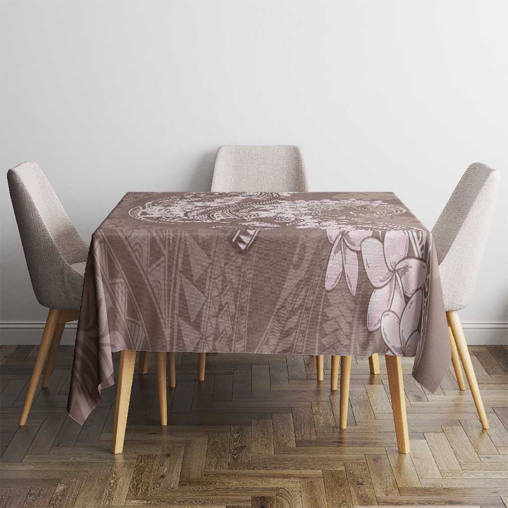 Polynesia Hammerhead Shark Tattoo With Plumeria Lei Tablecloth