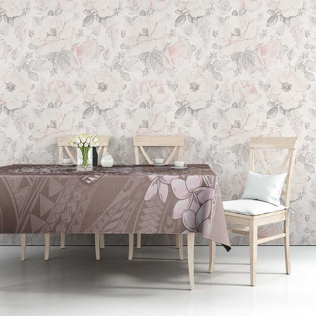 Polynesia Hammerhead Shark Tattoo With Plumeria Lei Tablecloth