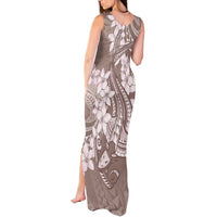 Polynesia Hammerhead Shark Tattoo With Plumeria Lei Tank Maxi Dress