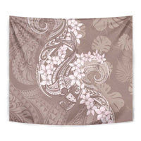 Polynesia Hammerhead Shark Tattoo With Plumeria Lei Tapestry