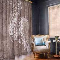 Polynesia Hammerhead Shark Tattoo With Plumeria Lei Window Curtain