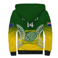 Personalised Cook Islands Rugby Sherpa Hoodie Pacific Go The Kukis Gradient Style LT14 - Polynesian Pride