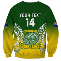 Personalised Cook Islands Rugby Sweatshirt Pacific Go The Kukis Gradient Style LT14 - Polynesian Pride
