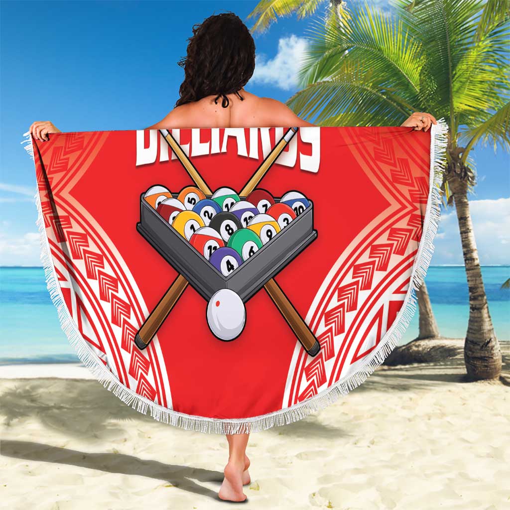 Personalised Taiwan Billiards Beach Blanket Eight-ball Pool Polynesia Tattoo - Polynesian Pride
