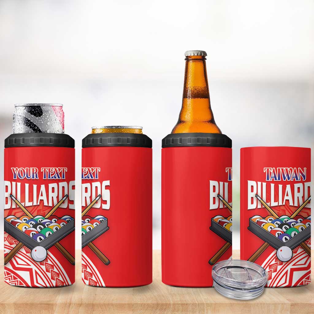 Personalised Taiwan Billiards 4 in 1 Can Cooler Tumbler Eight-ball Pool Polynesia Tattoo - Polynesian Pride