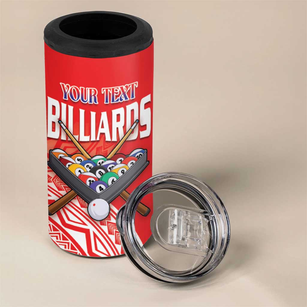 Personalised Taiwan Billiards 4 in 1 Can Cooler Tumbler Eight-ball Pool Polynesia Tattoo - Polynesian Pride
