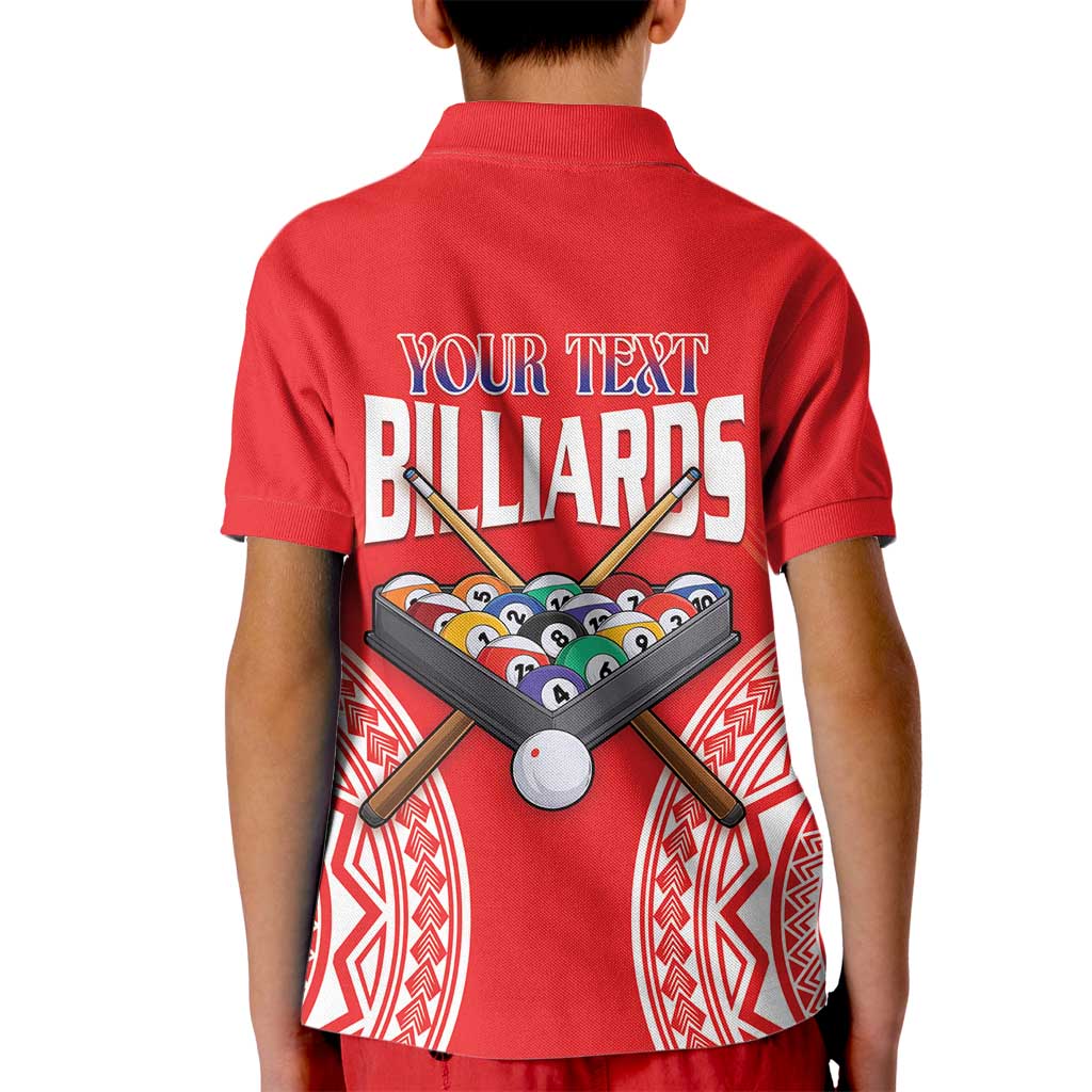 Personalised Taiwan Billiards Kid Polo Shirt Eight-ball Pool Polynesia Tattoo - Polynesian Pride