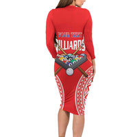 Personalised Taiwan Billiards Long Sleeve Bodycon Dress Eight-ball Pool Polynesia Tattoo - Polynesian Pride